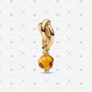 Pandora November Honey Eternity Circle Dangle Charm|Pendant